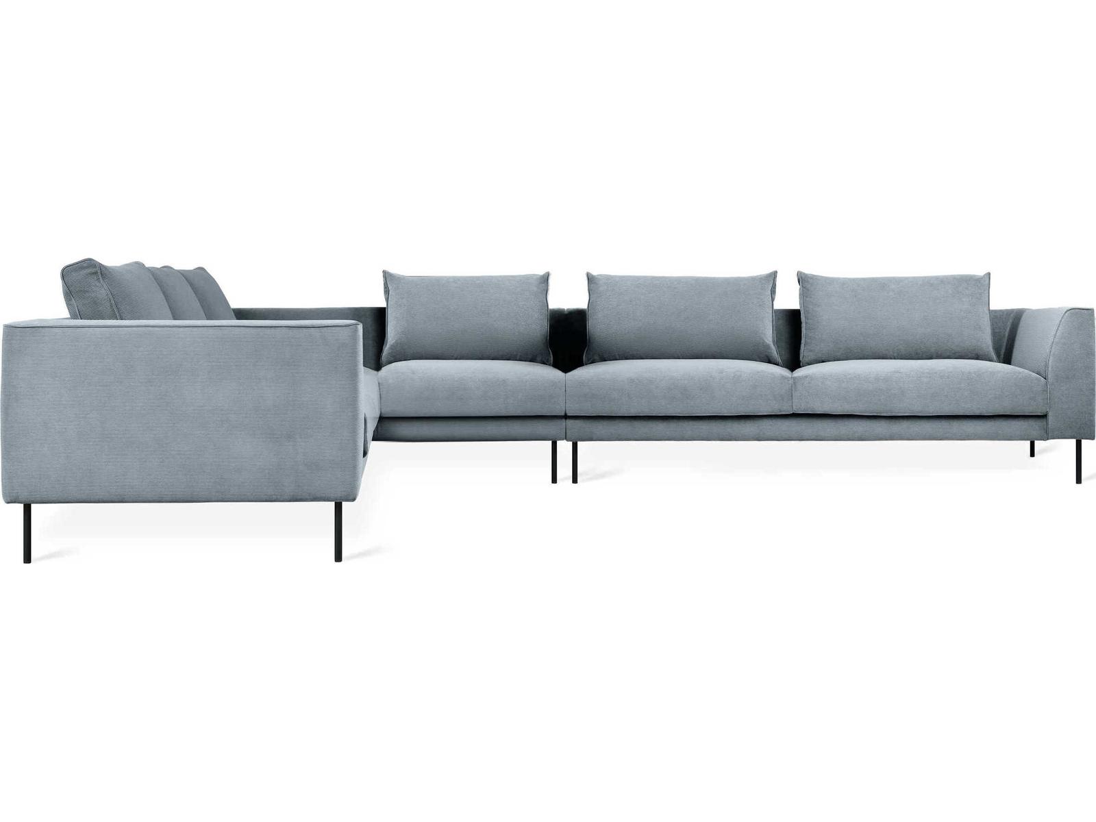 Renfrew 2-Piece Left Facing Sectional Sofa in Black Upholstery