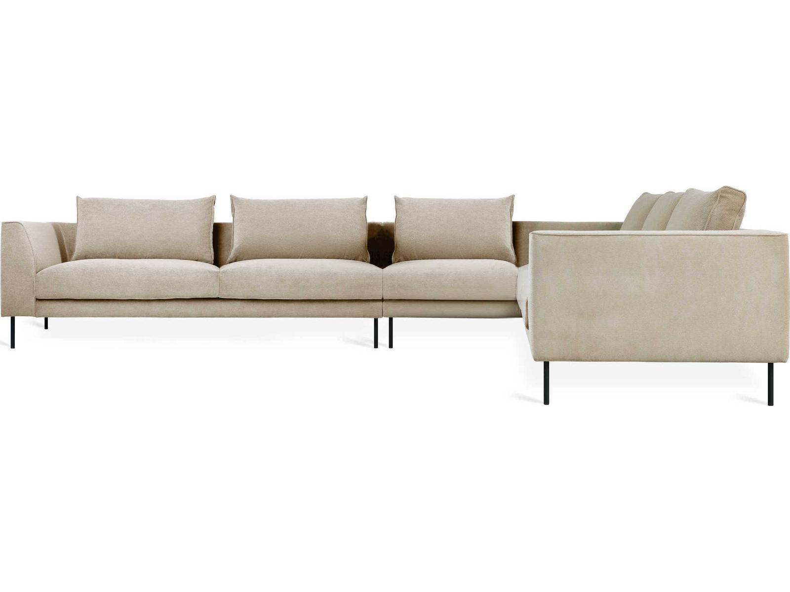Renfrew Right Arm Facing Upholstered Sectional Sofa in Mersey Caribou