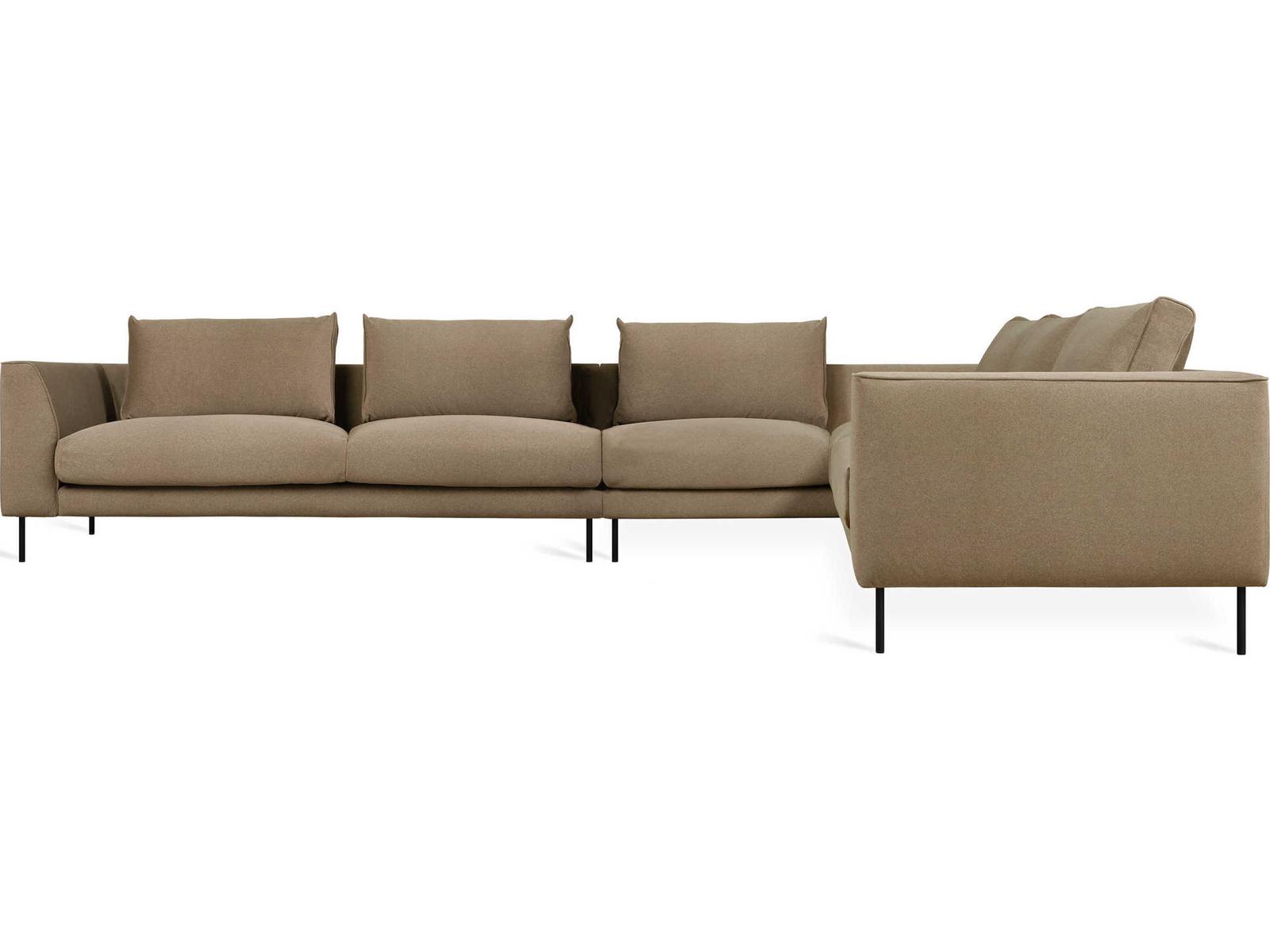 Renfrew Right Facing XL Black Upholstered Sectional Sofa
