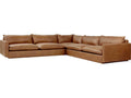 Sola L-Shape Leather Sectional Sofa in Raleigh Chestnut Brown