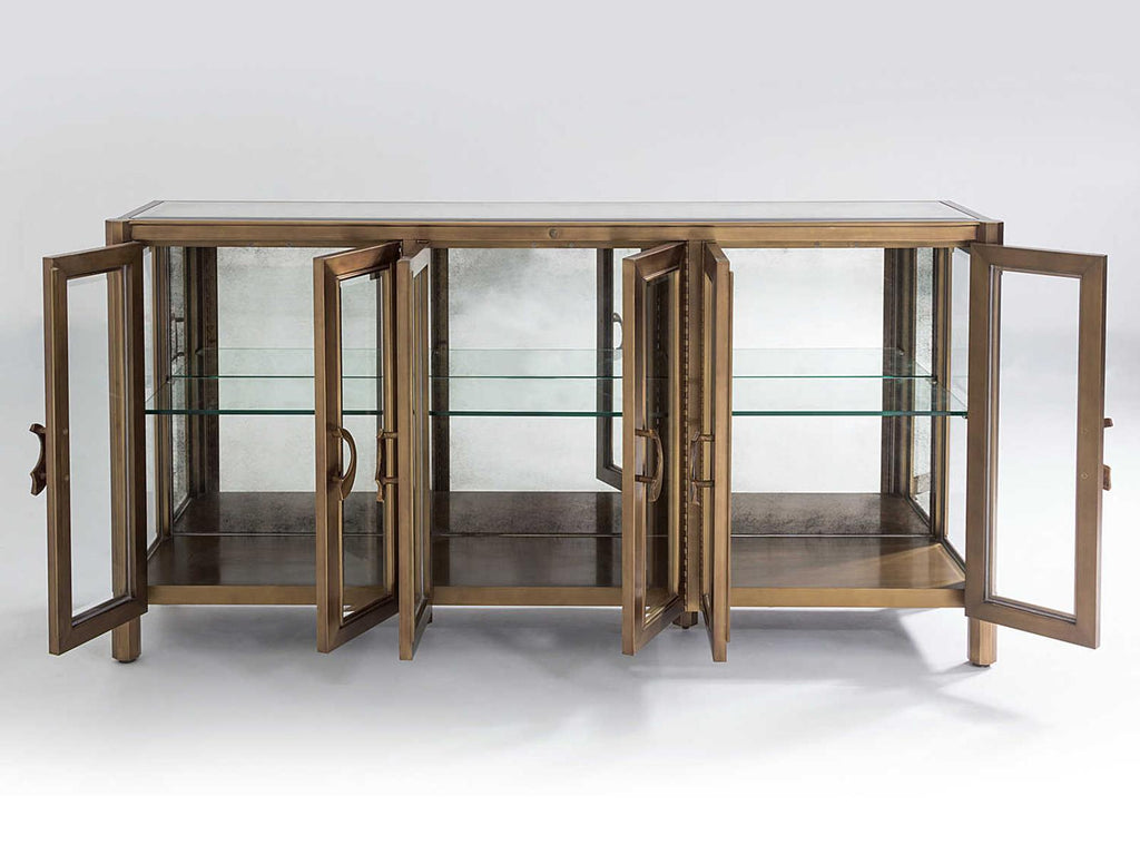 72 Inch Poplar Wood Dark Brass Sideboard