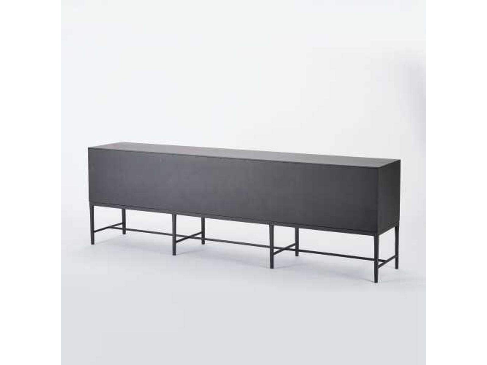 Kyoto 86-Inch Black Gmelina Wood Media Cabinet