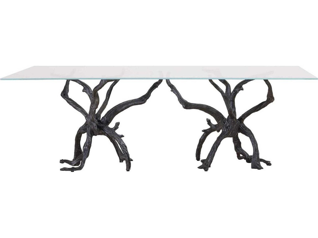 Monterey 96-Inch Rectangle Dining Table Natural Iron and Glass