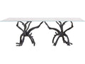 Monterey 96-Inch Rectangle Dining Table Natural Iron and Glass