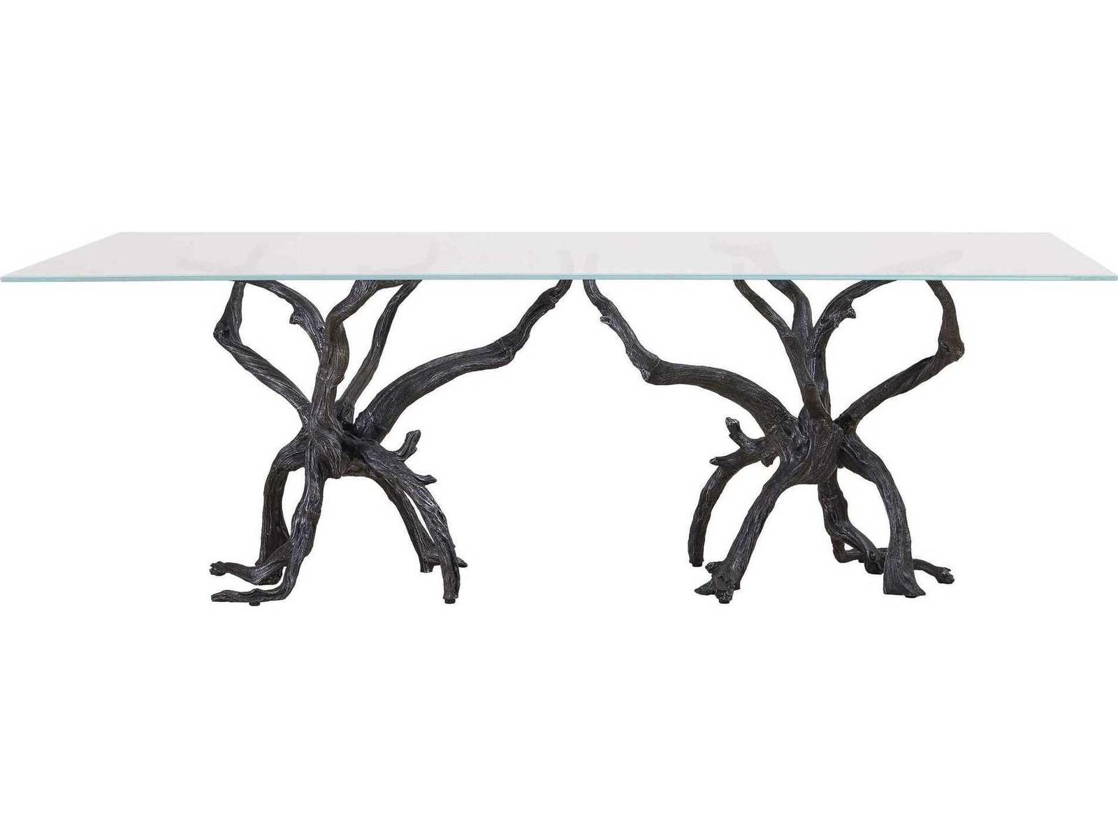 Monterey 96-Inch Rectangle Dining Table Natural Iron and Glass