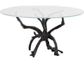 Monterey Round 60-Inch Glass Top Dining Table in Natural Iron