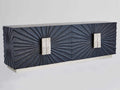 Pleated Media Sideboard in Black Onyx Pine Wood with Black Nickel