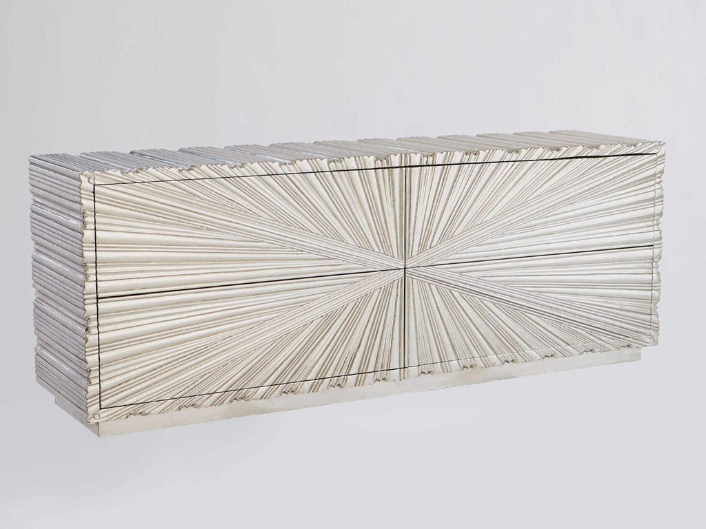 72 Inch Grey Deco White Alloy Metal Sideboard