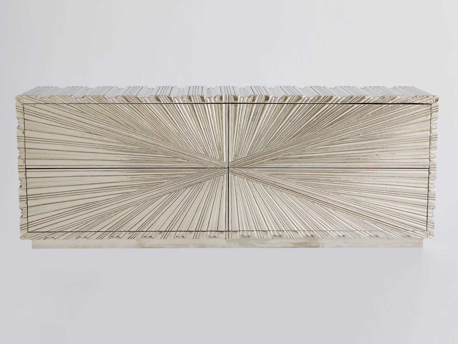 72 Inch Grey Deco White Alloy Metal Sideboard