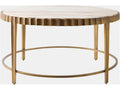 Liberty Round Marble Vintage Brass Honed Coffee Table