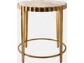 Liberty Round Marble Vintage Brass Natural End Table
