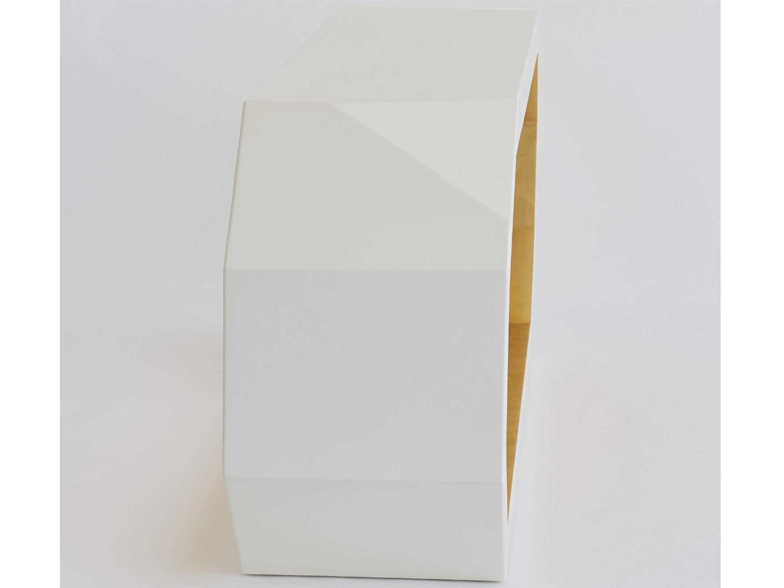 Facet Rectangular Console Table in Ivory and Gold Leaf