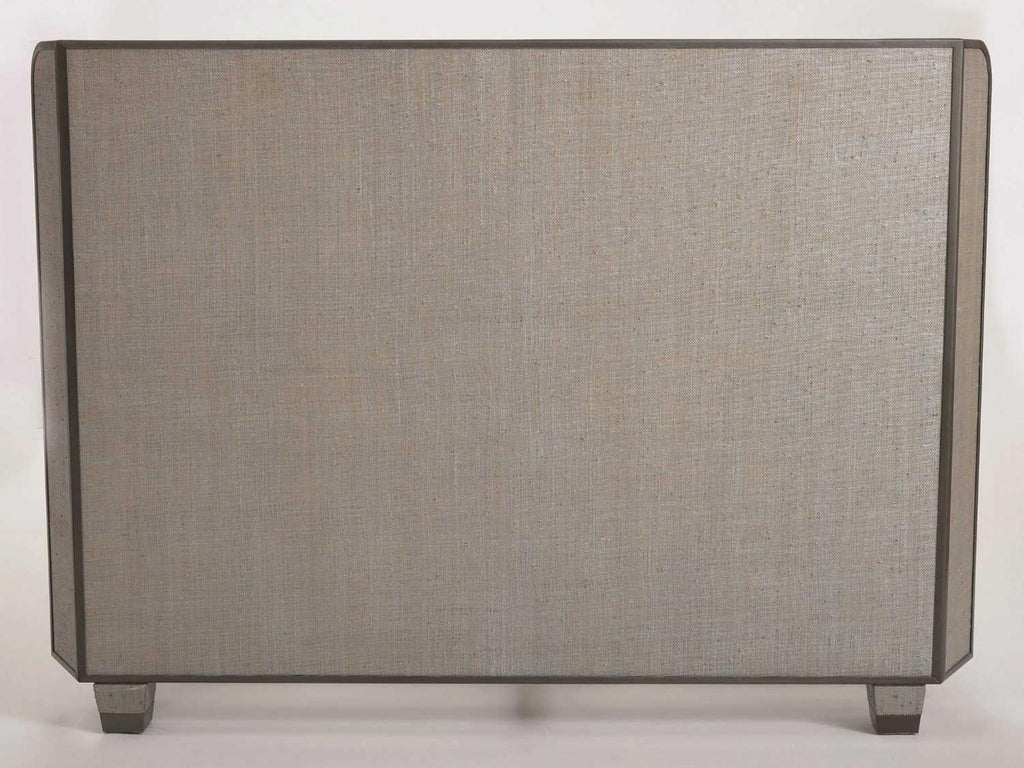 Argento Queen Platform Bed with Pewter Trim and Velvet Upholstery