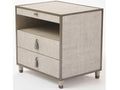 Argento 3-Drawer Nightstand in Silver Raffia and Pewter Trim