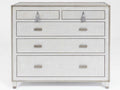 Argento 5-Drawer Chest with Silvered Raffia and Pewter Trim
