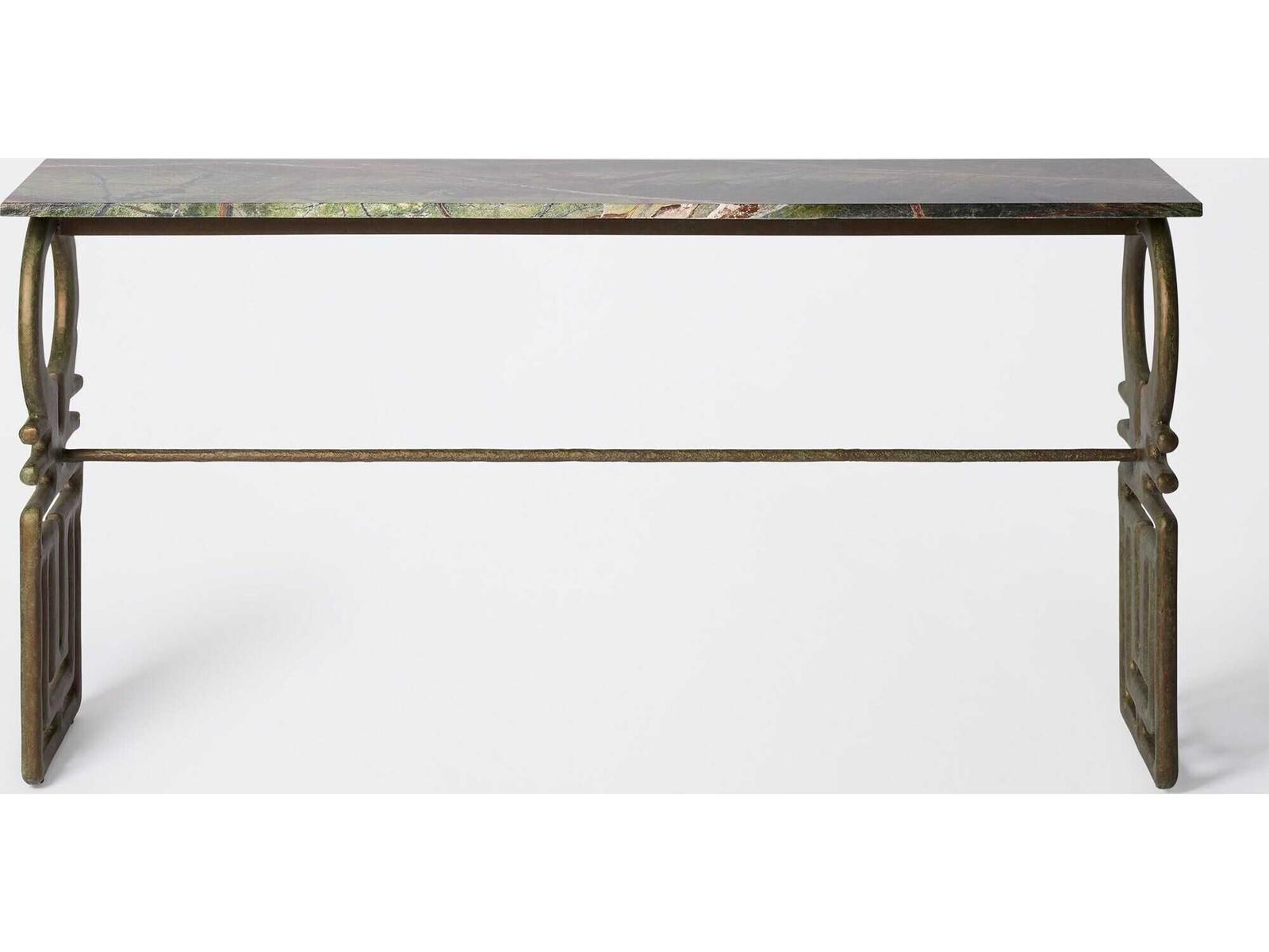 Carthago Rectangular Fiberglass Verdigris Console Table