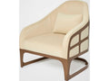 Soho Accent Chair in Deep Bronze Metal and Cream Fabric