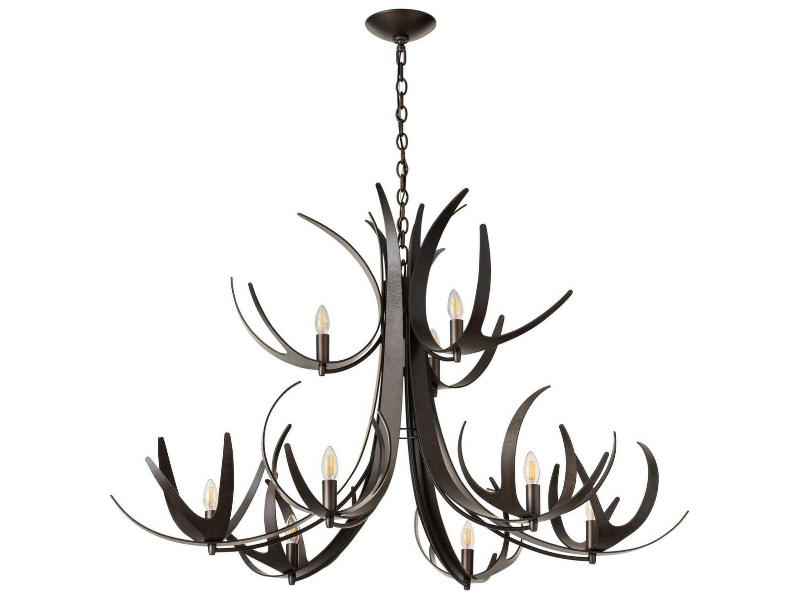Hubbardton Forge 9-Light Caribou Tiered Chandelier