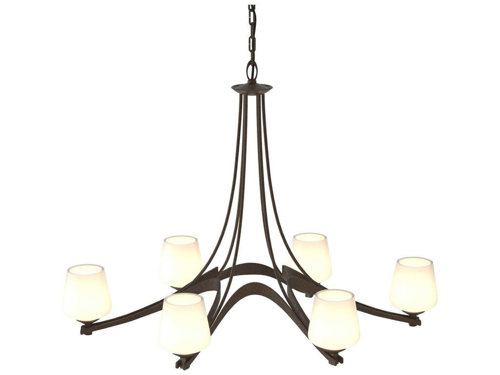 Hubbardton Forge Ribbon 6-Light Oval Chandelier