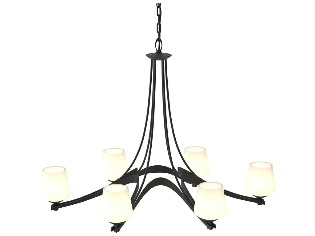 Hubbardton Forge Ribbon 6-Light Oval Chandelier