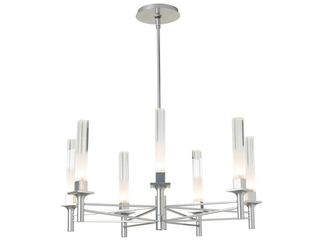 Hubbardton Forge 7-Light Truss Chandelier with Frosted Cylinder Shades
