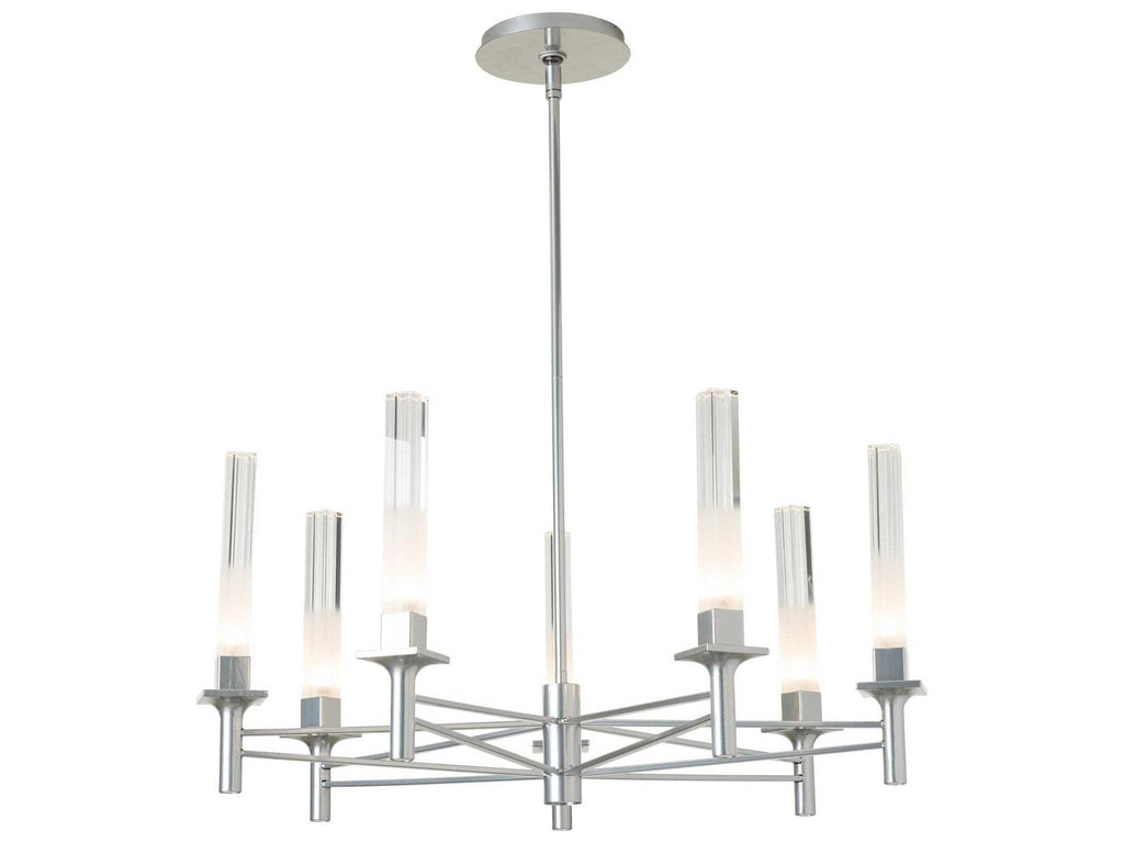Hubbardton Forge 7-Light Truss Chandelier with Frosted Cylinder Shades