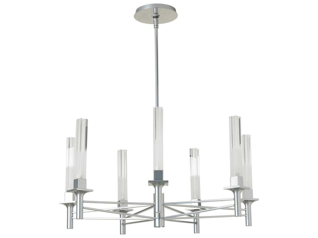 Hubbardton Forge 7-Light Truss Chandelier with Frosted Cylinder Shades