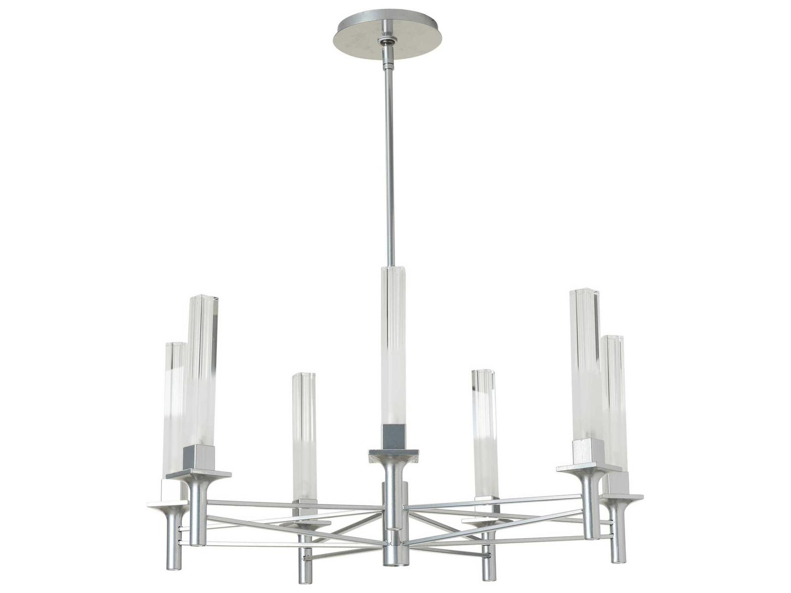 Hubbardton Forge 7-Light Truss Chandelier with Frosted Cylinder Shades