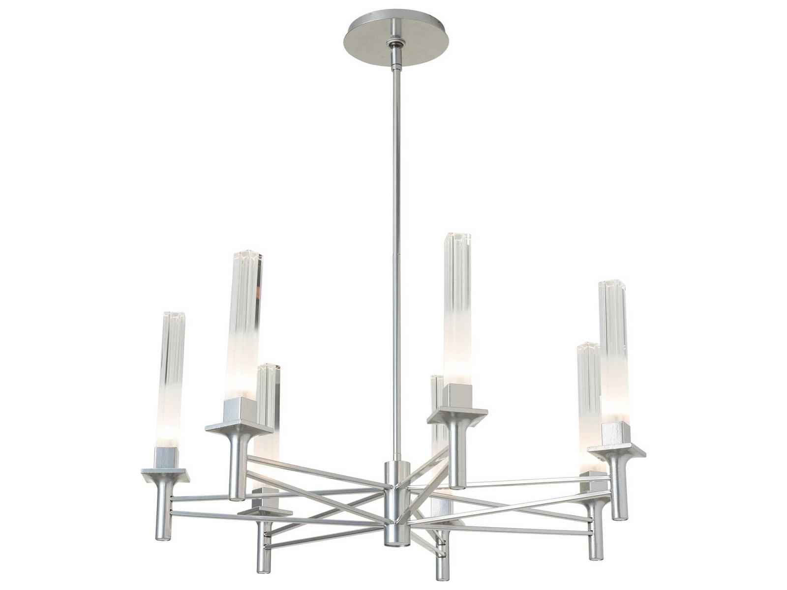 Hubbardton Forge 7-Light Truss Chandelier with Frosted Cylinder Shades