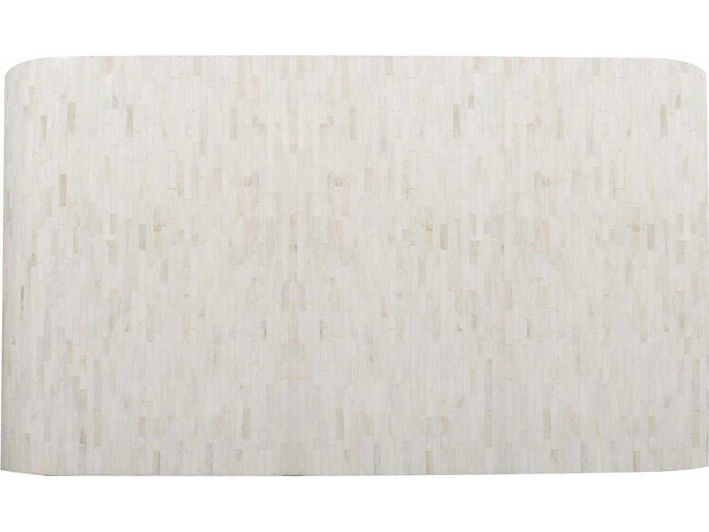 Michelina Rectangular Textured White Coffee Table with Brass Accents