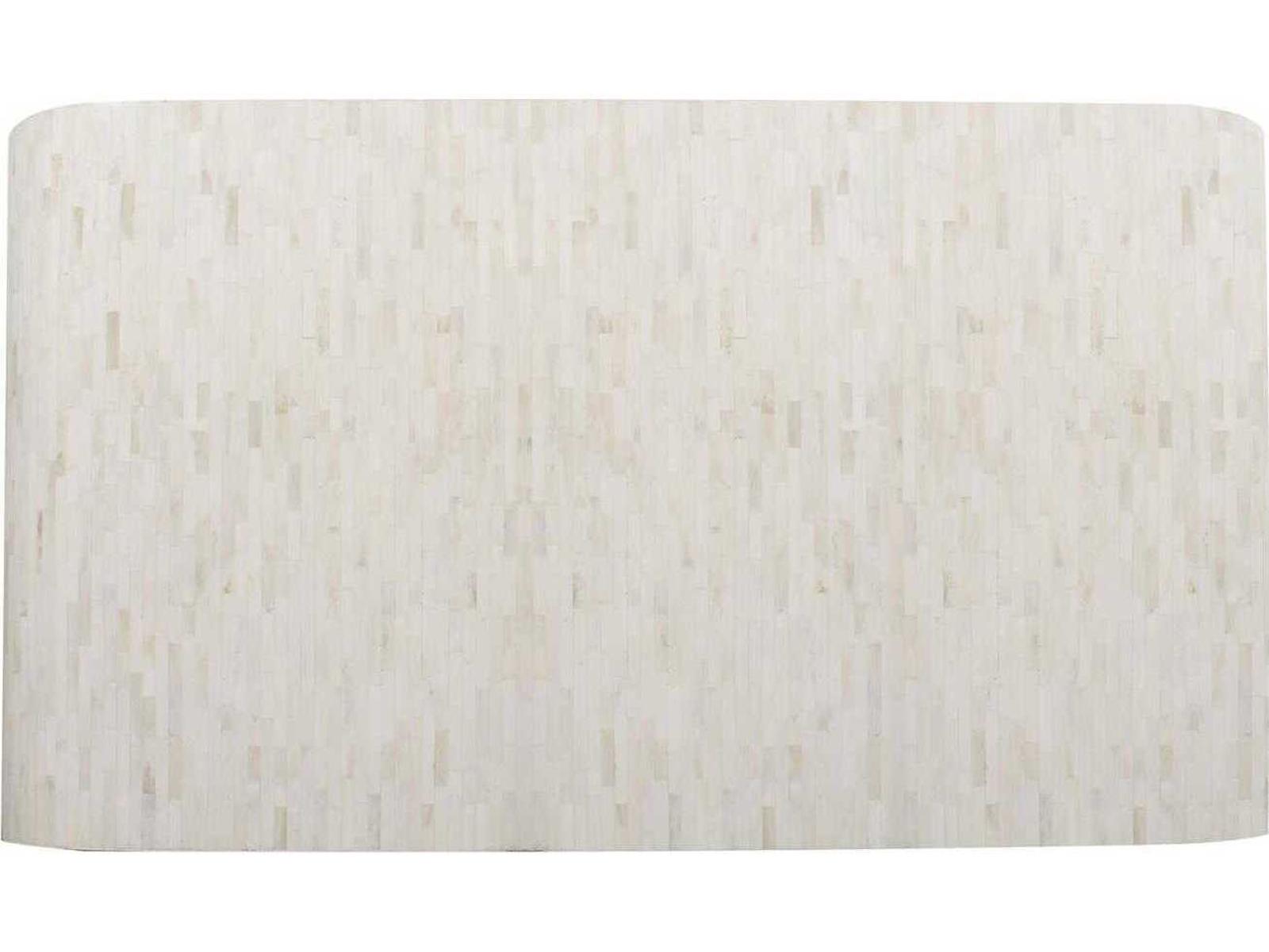 Michelina Rectangular Textured White Coffee Table with Brass Accents