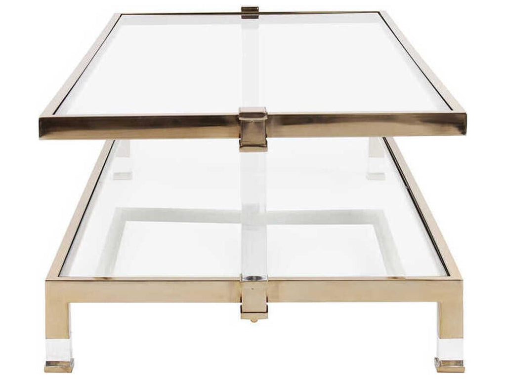 Goldwyn Rectangular Glass Gold Coffee Table