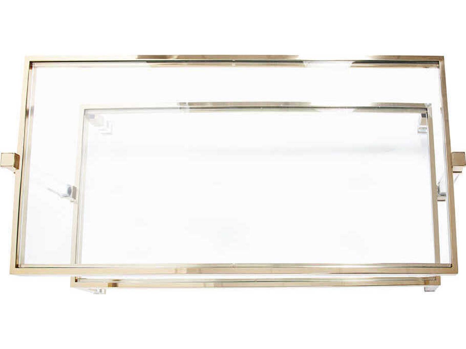Goldwyn Rectangular Glass Gold Coffee Table