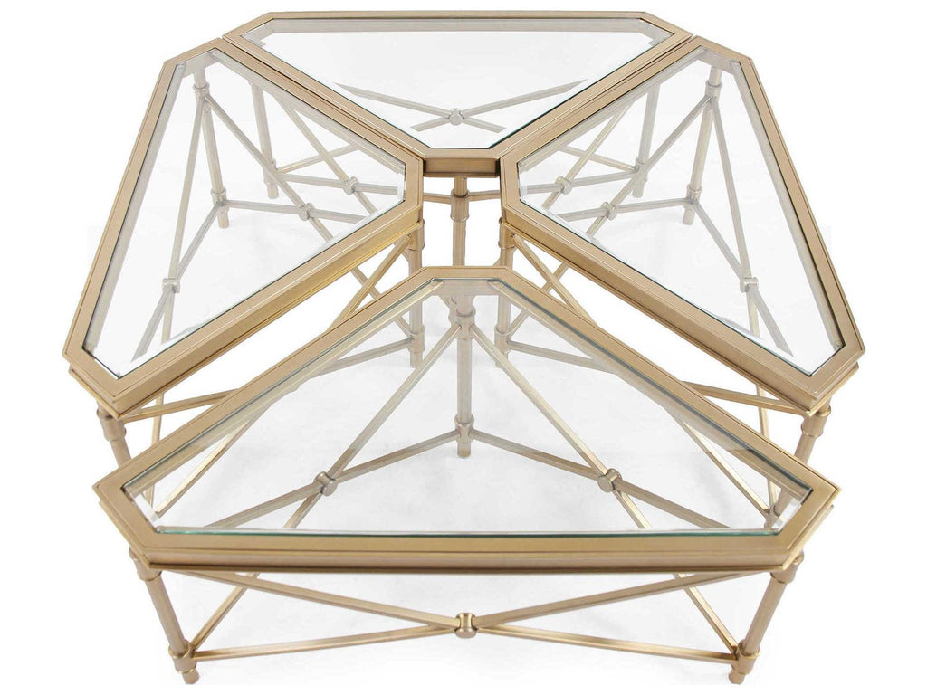 Wertheimer Square Glass Gold Modular Coffee Table