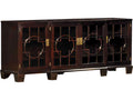 75-Inch Mahogany Wood Media Console with Adjustable Shelves
