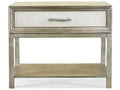 Custom Elements Cabinet Rectangular Wood End Table with Stone Finish