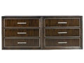 Custom Elements Cabinet 6-Drawer Double Dresser in Brown Maple Wood