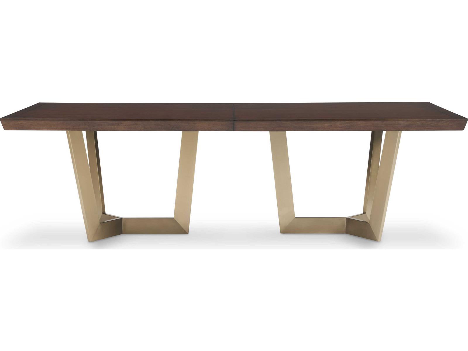 Odyssey Rectangular Extendable Dining Table with Modern Walnut Top