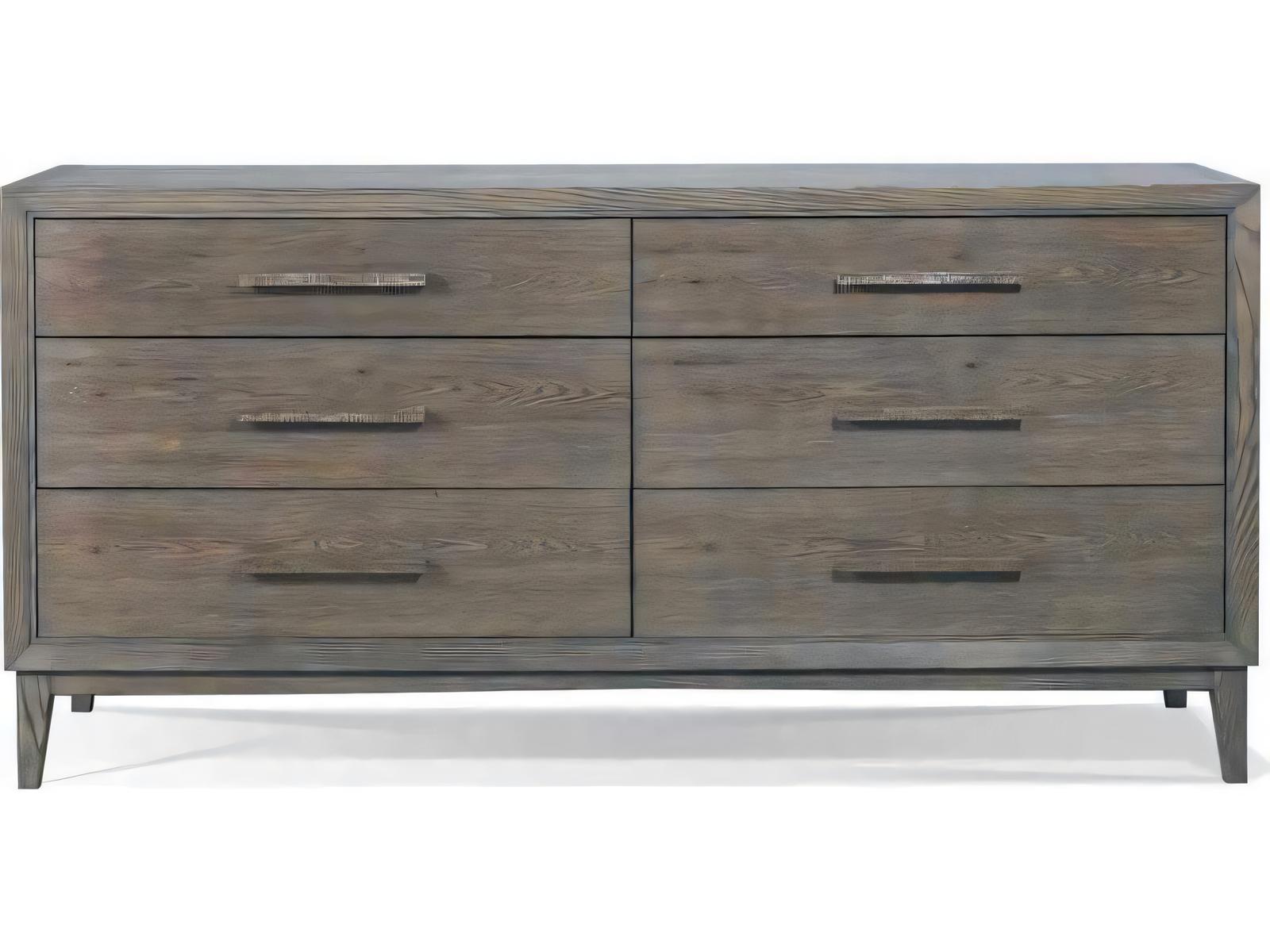 Odyssey 6-Drawer Gray Ash Wood Double Dresser with Soft Close Drawers