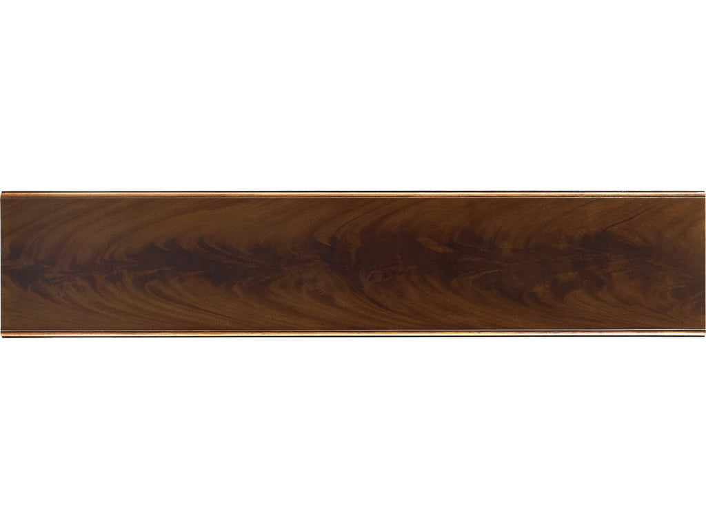 East Side West Side Console Table Bleached Crotch Mahogany and Aged Platinum Base