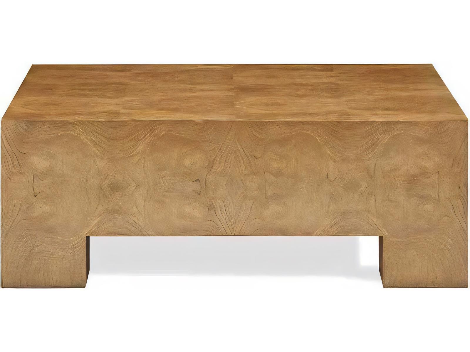 Journey The World Square Wood Coffee Table in Champagne