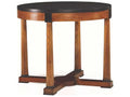 Journey The World Round Wood Charleston Foyer End Table in Walnut