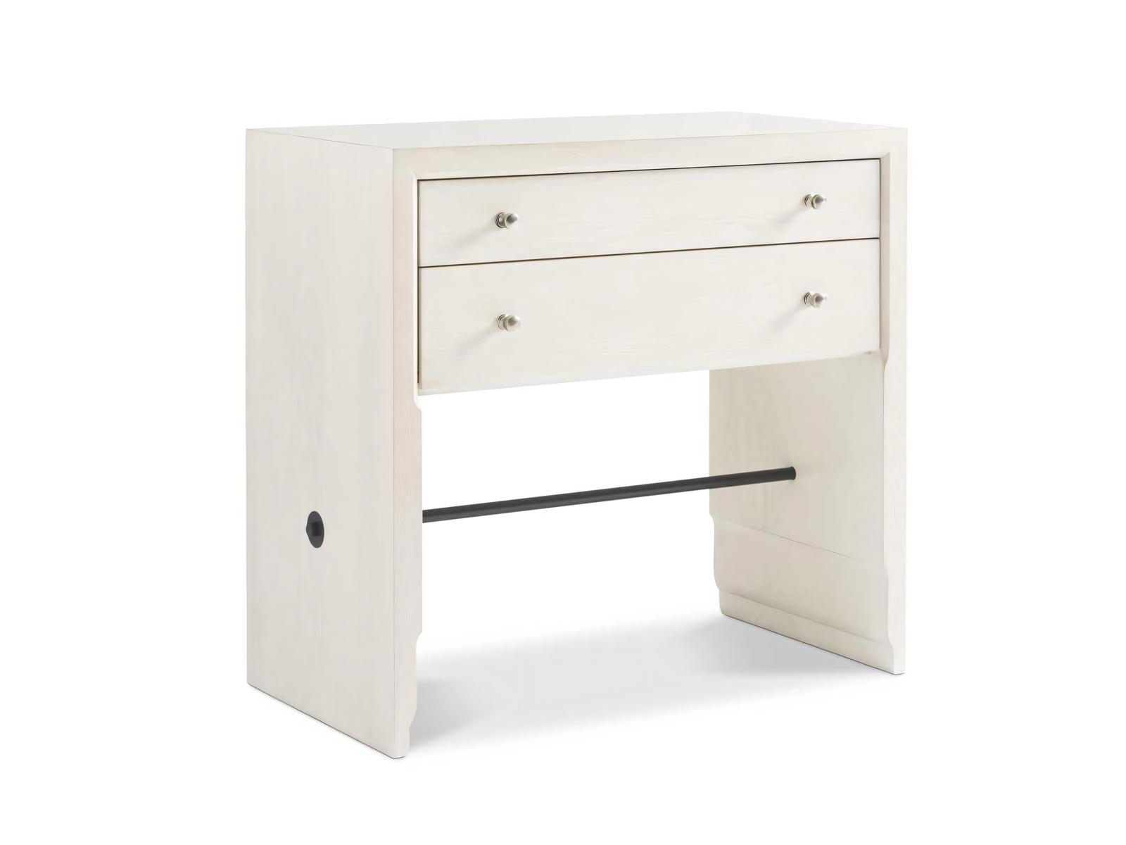 Revival 81 2-Drawer Nightstand in Dark Oak with Satin Brass Hardware