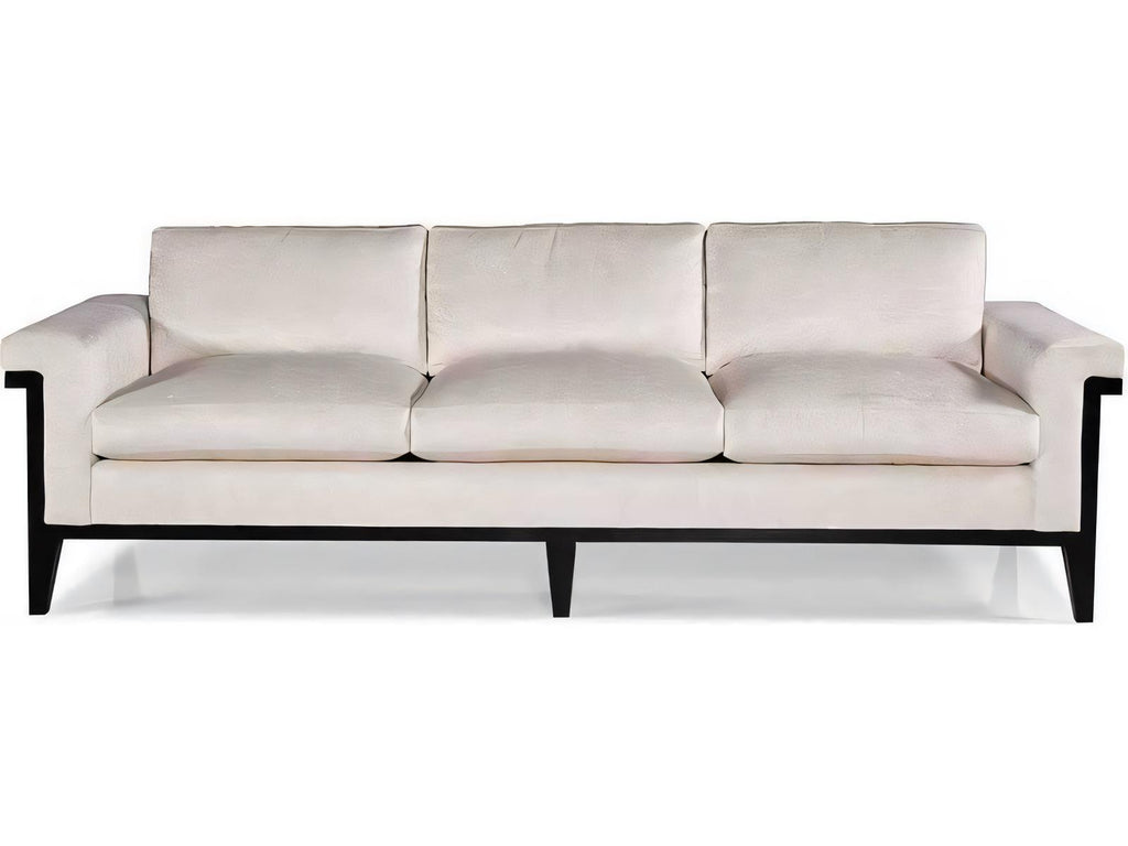 Eva 3-Seat Upholstered Sofa with Black Tie Lacquer Finish