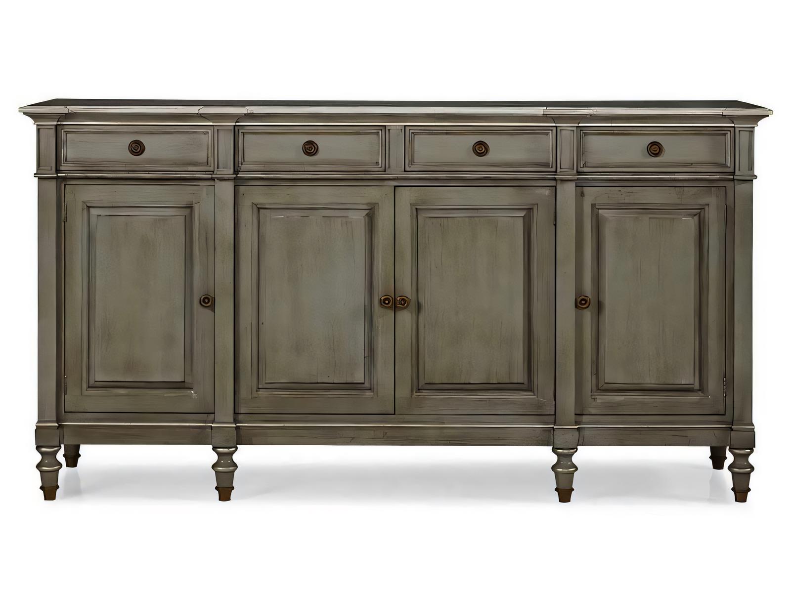Continental Classics Large Buffet Cherry Wood French Blue Sideboard