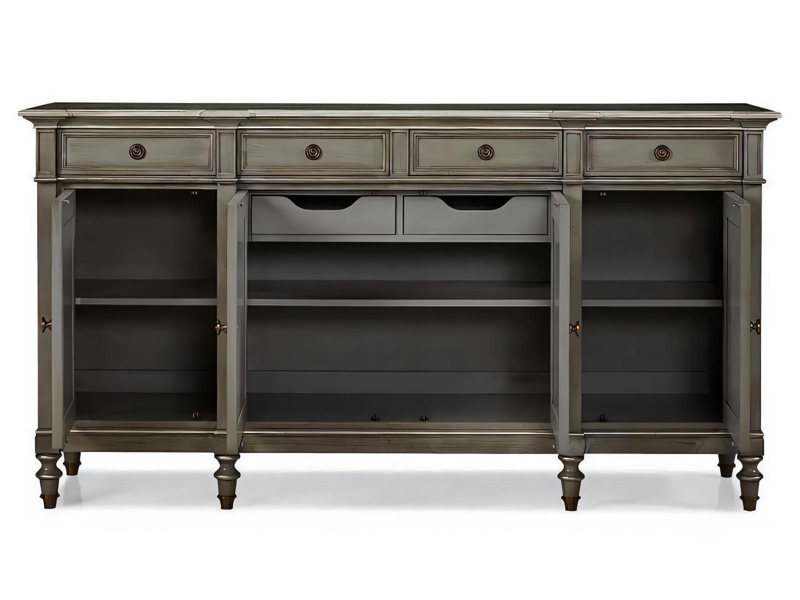 Continental Classics Large Buffet Cherry Wood French Blue Sideboard