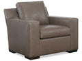 Octavius Upholstered Leather Accent Chair in Fergus Truffle