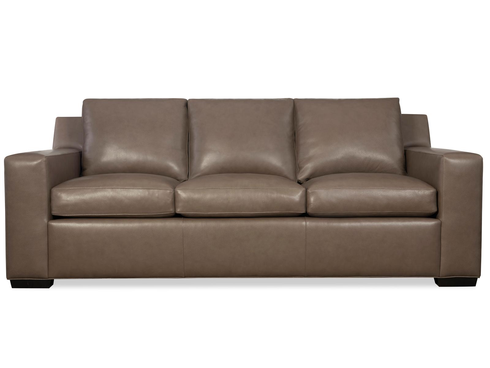 Octavius 3-Seat Top Grain Leather Sofa in Fergus Truffle