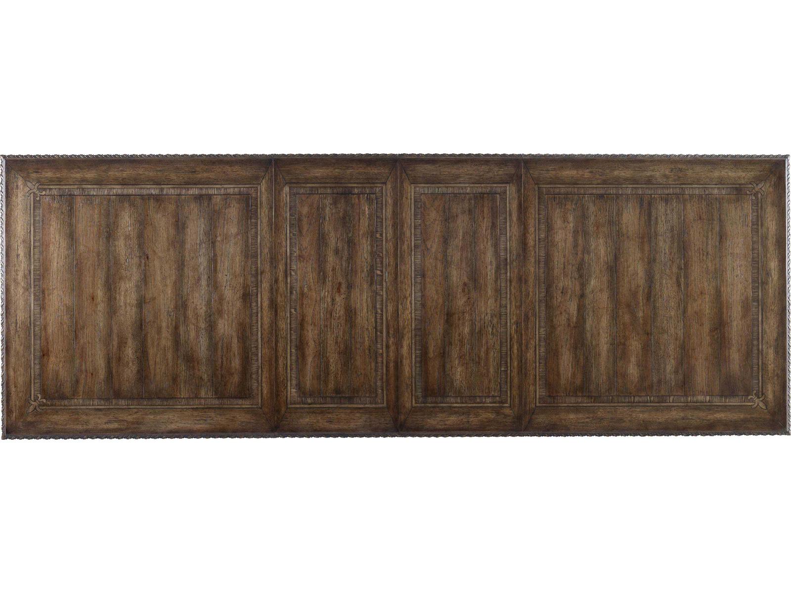 Rhapsody 88-128 Inch Rectangle Dining Table Walnut Colored Rustic Finish