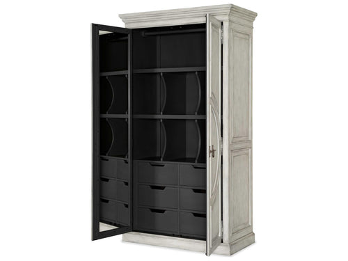 Boheme Bilzen Wardrobe in Whitewash with Merion Blue Interior
